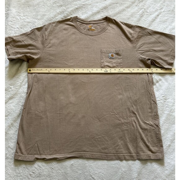 Carhartt Men's Original Fit Short Sleeve T-Shirt Tan/Beige Size 2XL - K87 DES - Picture 4 of 6